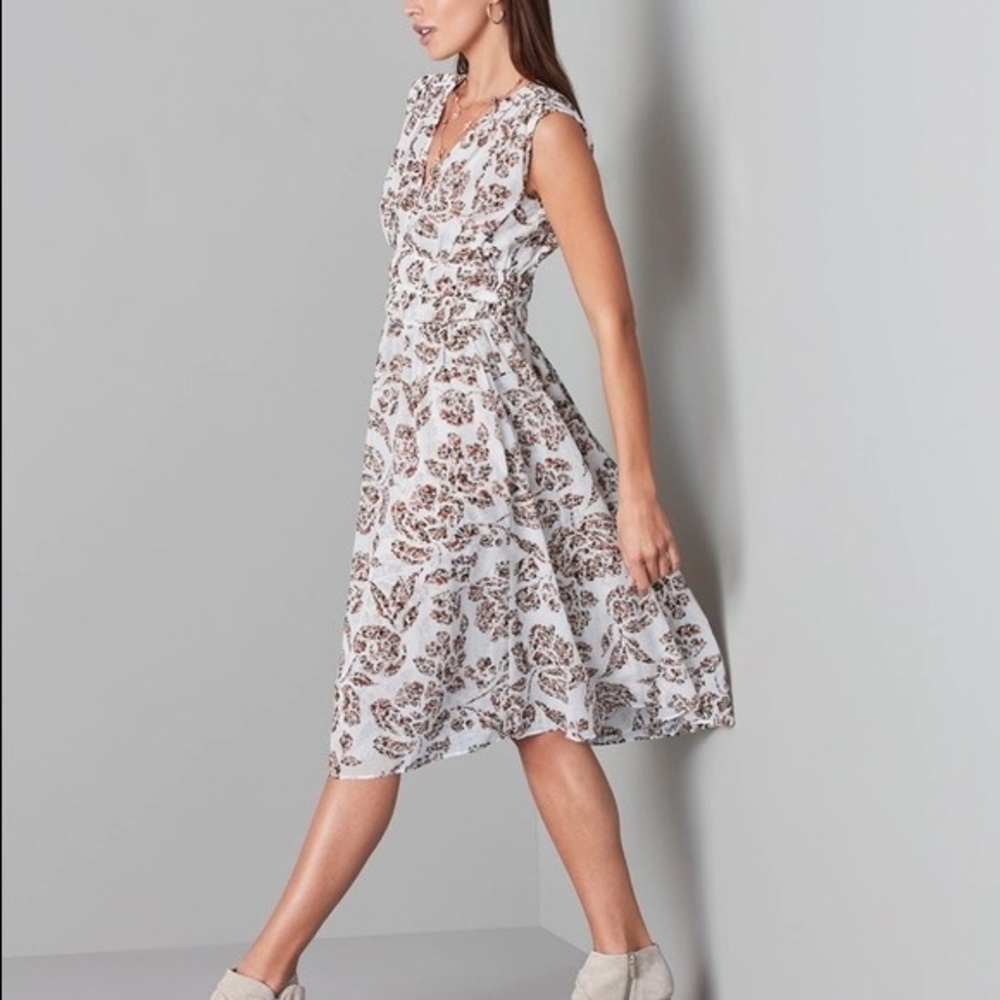 WHBM Rose Patterned Button Dress